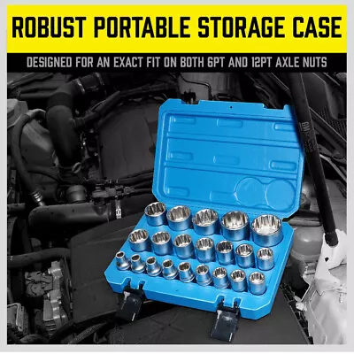 21Pc 12-Point Socket Set 1/2-inch Drive Grip Sleeve Storage Case Metric 8mm-36mm • $47.99