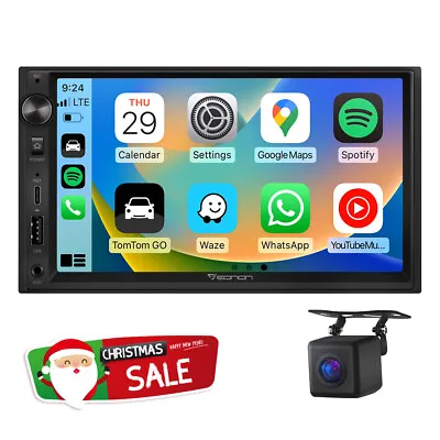 CAM+Double 2 Din Android Auto Stereo Bluetooth 7  Car Play Radio Audio Video DSP • $132.72