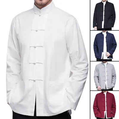 Bruce Lee Kung Fu Coat Jacket Wingchun Uniform Men Traditional Chinese Tang Suit • $25.99