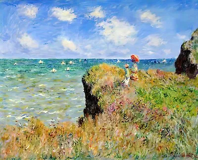 Clifftop Walk At Pourville By Claude Monet Art Painting Print • $14.99