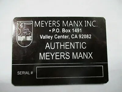 Panneau Type Id-Plaque Bouclier Meyers Manx Buggy S64 S67 • $42.62