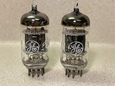 Two General Electric 12AX7/7025 Vacuum Tubes -  Matched - Black Plates • $150