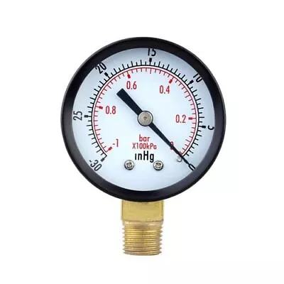 $6.64 • Buy 2PCS Manometer 0~-30inHg 0~-1bar Mini 2  Dial Air Vacuum Pressure Gauge Meter