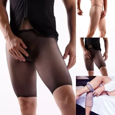 Tights Mens Underwear Underpant Breathable Low Rise Seamless Sheer Polyester • £5.44