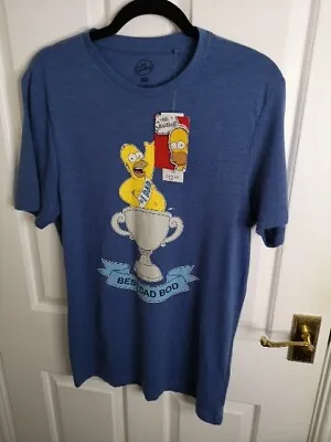 F&F X The Simpsons Blue Tshirt Size Small New With Tags Homer Dad Bod • £6.99