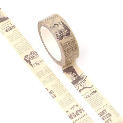 £3.30 • Buy Vintage Newspaper Washi Tape Retro Decorative Paper Masking Bujo Scrapbooking