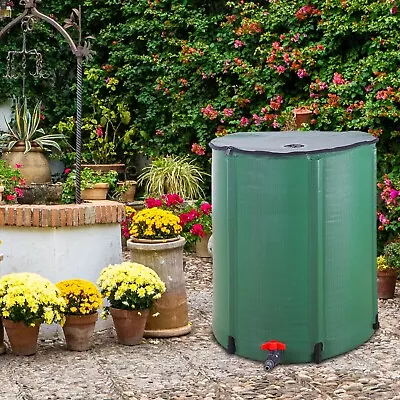 Durable Folding Rain Barrel Water Storage Tank Garden Water Container 50 Gallon • £26.50