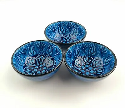 £9.99 • Buy Hand Painted Ceramic Bowls(8 Cm) - 3 Pieces Turkish Pottery