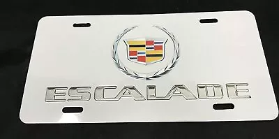 White  Metal Vehicle Front License Plate Auto Car Tag For Cadillac Escalade  • $11.99