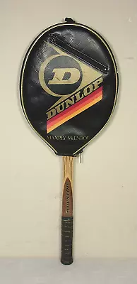 Vintage DUNLOP Maxply McEnroe Wooden Tennis Racquet (80s) HEAD COVER! BEAUTIFUL! • $34.50