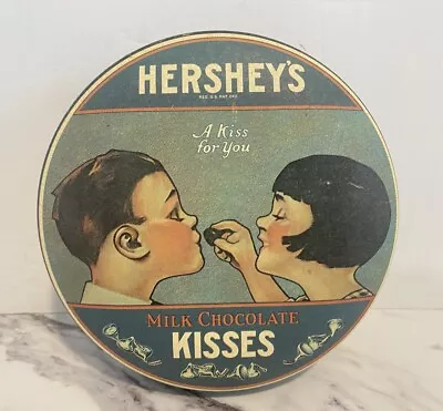 Vintage 1982 Hershey's Kisses  A Kiss For You  Collectors Round Tin Chocolates • $13.85