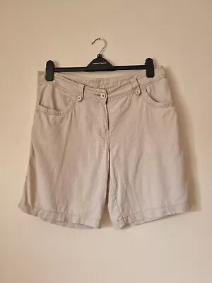 M&S Linen Shorts - Beige Size 12 • £10.99