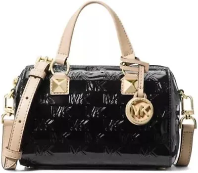 Michael Kors Women Crossbody Bag Adjustable Strap Grayson-Sm Duffle Black New • $258