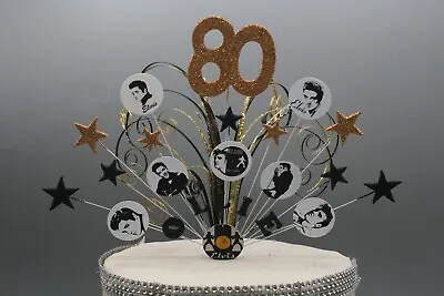 Elvis Presley Birthday Cake Topper Any Age Colours Stars On Wires Decoration 009 • £14.99