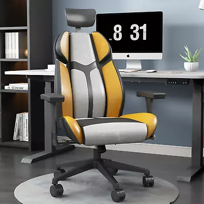 Executive Office Chair High Back Video Gaming Racing Chair Leather Ergonomic • $75.98