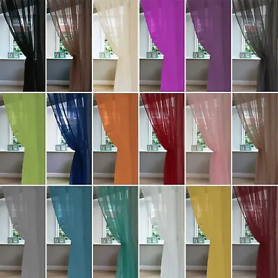 Single Plain Voile Net Curtain Sheer Panels Slot Top - Free Postage • £6.49