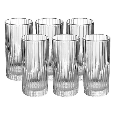 £11.99 • Buy 6 Highball Glasses Drinking Party Gin Cocktail Whiskey Tumbler Juice Drink Water