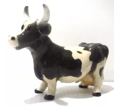 Cheval Cow Collectible Black Comical Ceramic Handcrafted Model Cow Slight Crazin • $24.29