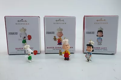 Hallmark Keepsake Peanuts Gang Miniature Ornaments Baker Snoopy Lucy Charlie • $32.99