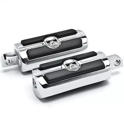 $35.99 • Buy Unique Skull Foot Pegs Chrome For Harley-Davidson V-Rod Male Peg Mount