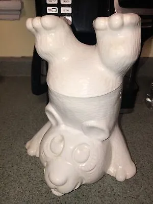  McCoy Upside Down Bear Cookie Jar Handstand All White Vintage 1970s • $15.99