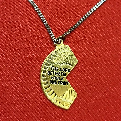 VTG Chapel 14K Gold Filled Lord Watch Between Us Partners Mizpah Coin Necklace • $39.95