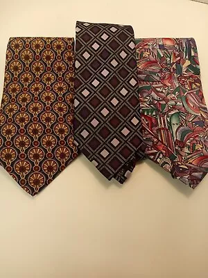 Lot Of 3 (Sporting) Colours By Miles Davis Bergamo  Ect  VTG Neckties • $7.99