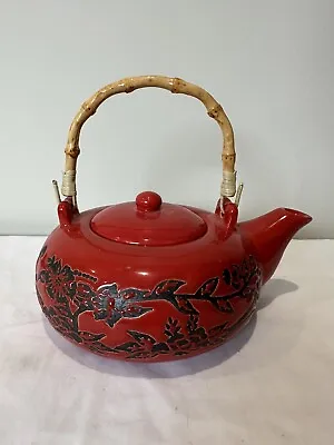 Vintage Japanese Porcelain Teapot Red • £25