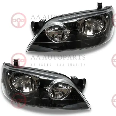 Black Headlights Pair For Ford Falcon BA BF XT Brand New Replacement Set • $279