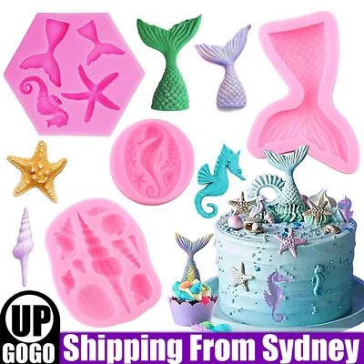 $6.19 • Buy 3D Mermaid Tail Sea Shell Silicone Cake Fondant Sugarcraft Mould Chocolate Molds