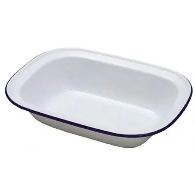 Falcon Traditional Enamel 32cm Oblong Pie Dish - White Enamel • £10.99