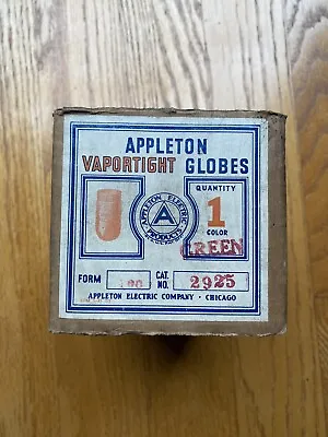Vintage Nos Steampunk Appleton Vaportight Globe Green 2925 Industrial Light • $35