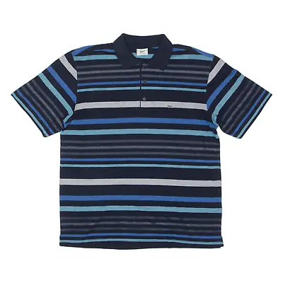 LACOSTE Mens Polo Shirt Blue Striped 2XL • £17.99