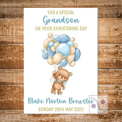 £3.25 • Buy Personalised Christening Card Girl Boy Baptism Godson Goddaughter Dedication