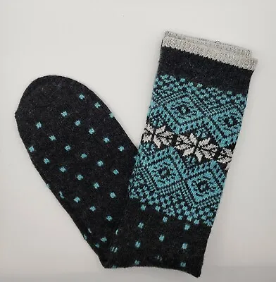 B.Ella Cashmere Wool Blend Crew Socks Women's INGRID Snowflake Charcoal 7-9.5 M • $20