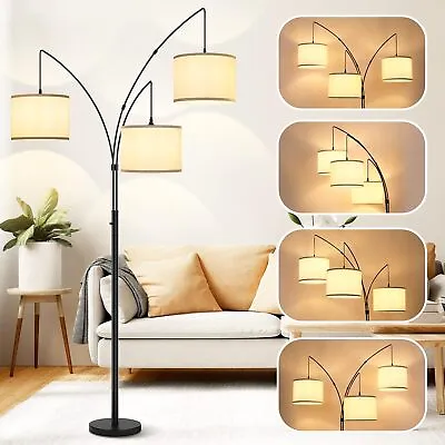3 Lights Arc Floor Lamps For Living Room Modern Tall Standing Lamp With Shades • $89.99