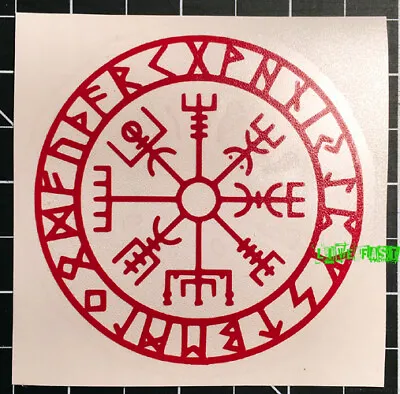 VEGVISIR NORSE VIKING COMPASS DECAL STICKER VINYL Norse Mythology Asatru Odinism • $6.99