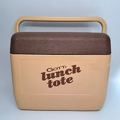 Vintage GOTT Lunch Tote Cooler 6 Pack Re-Freeze Lid Model 1806 W/ Ice Pack USA • $45