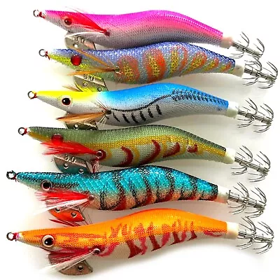 $19.99 • Buy 6 SQUID JIGS LURE 3.0 EGI GLOW TAIL Tackle Calamari Squid Jig Fishing Lures