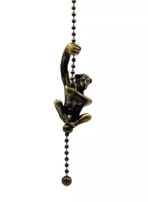 Lamp Parts-Socket/Fan Pull Chain-HANGING MONKEY-Antq. Brass Finish-12  Chain • $11