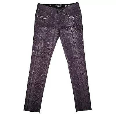 Miss Me Cargo Jeans Womens 28 30x31 Black Signature Rise Skinny Python Print • $35.99