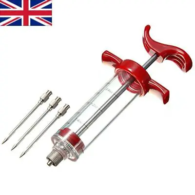 Food Marinade Meat Injector Flavor Syringe Beef Poultry Turkey Chicken BBQ UK • £5.82