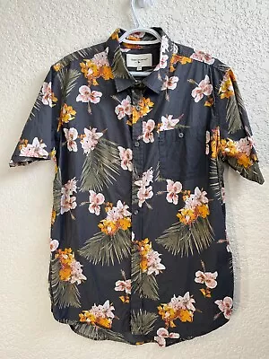 Modern Amusement Shirt Short Sleeve Mens Black Printed Button Up Size L • $9.80