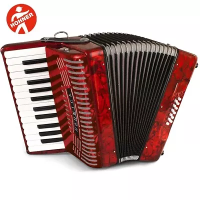 Hohner Hohnica 1303 26 Key Student Piano Accordion - Red + Gig Bag Straps • $694