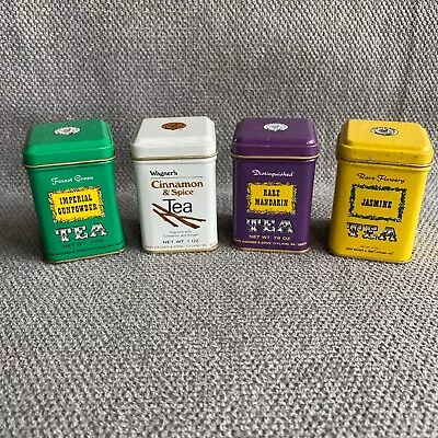 John Wagner & Sons Vintage Tea Tins Set Of 4 Jasmine Mandarin Gunpowder Cinnamon • $18