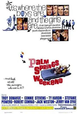 PALM SPRINGS WEEKEND Movie POSTER 27 X 40 Troy Donahue Connie Stevens A • $24.95