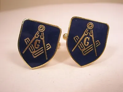 Mason Blue Enamel Vintage Cuff Links Masonic Scottish Rite Shriners Grand Lodge • $34.49