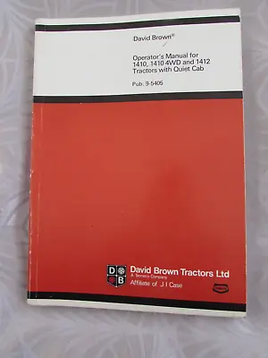 @David Brown Operator's Manual For 1410 1410 4WD 1412 Tractors With Quiet Cab@ • £30