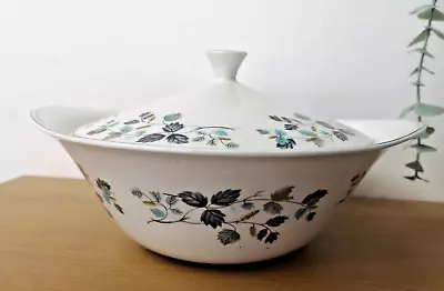 Vintage Myotts China-lyke Blue Leaf Design Tureen Dish Lidded Casserole Dish • £16