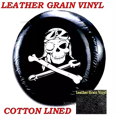 LINED VINYL Spare Wheel Tire Cover 27  For Honda CRV Mechanical Pirate Skull • $15.65